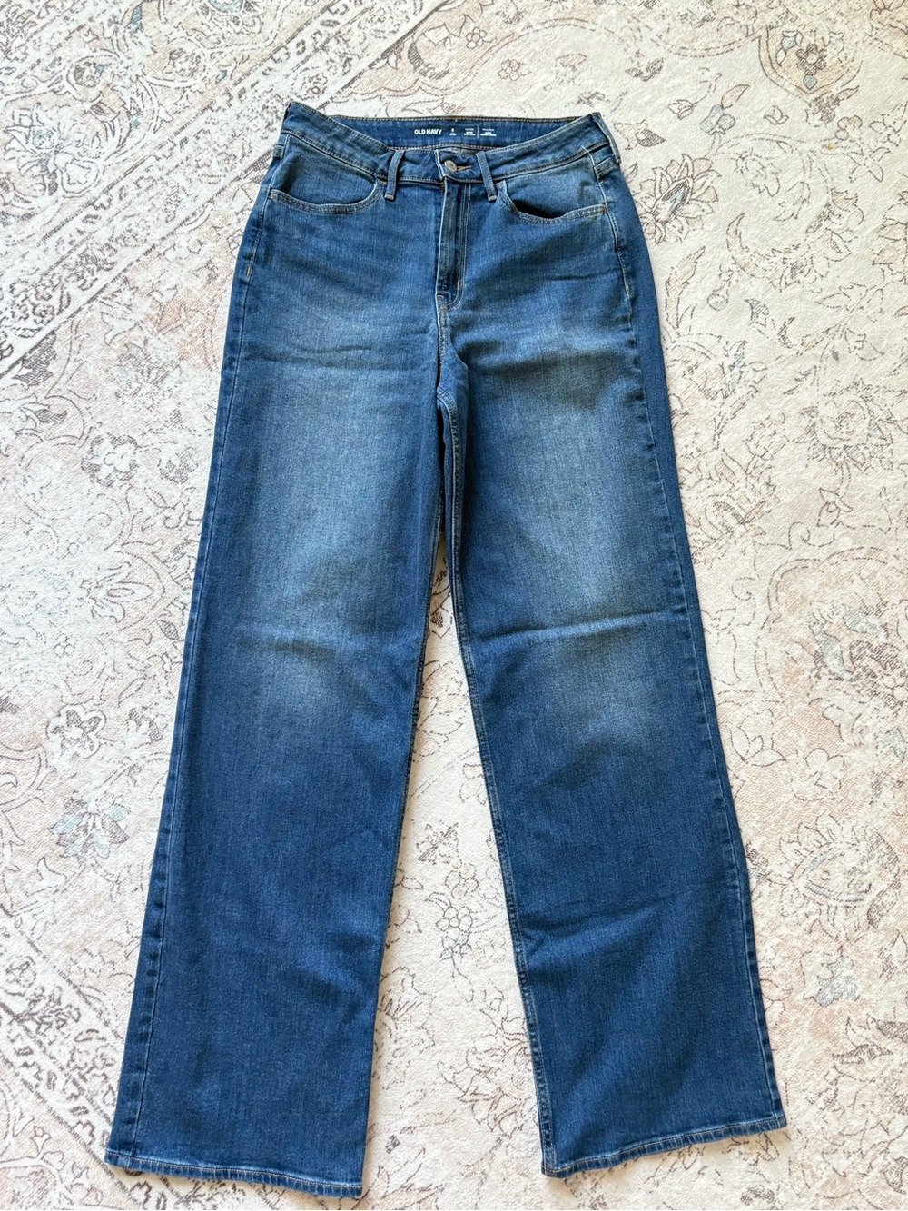 Classic High-Rise Wow Wide Leg Jeans - Blue Size 8 Tall